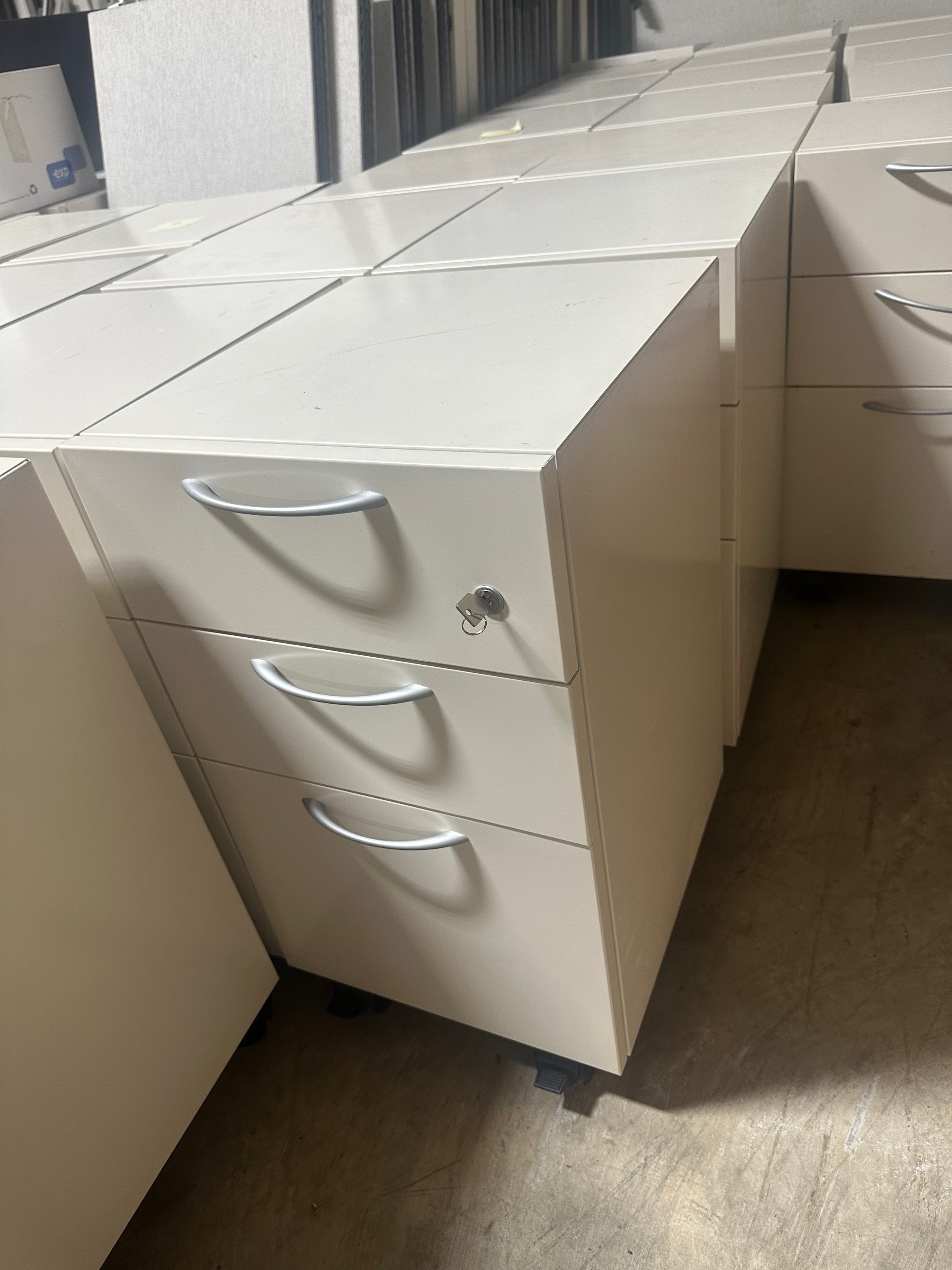 Office three drawer filing cabinets with wheels